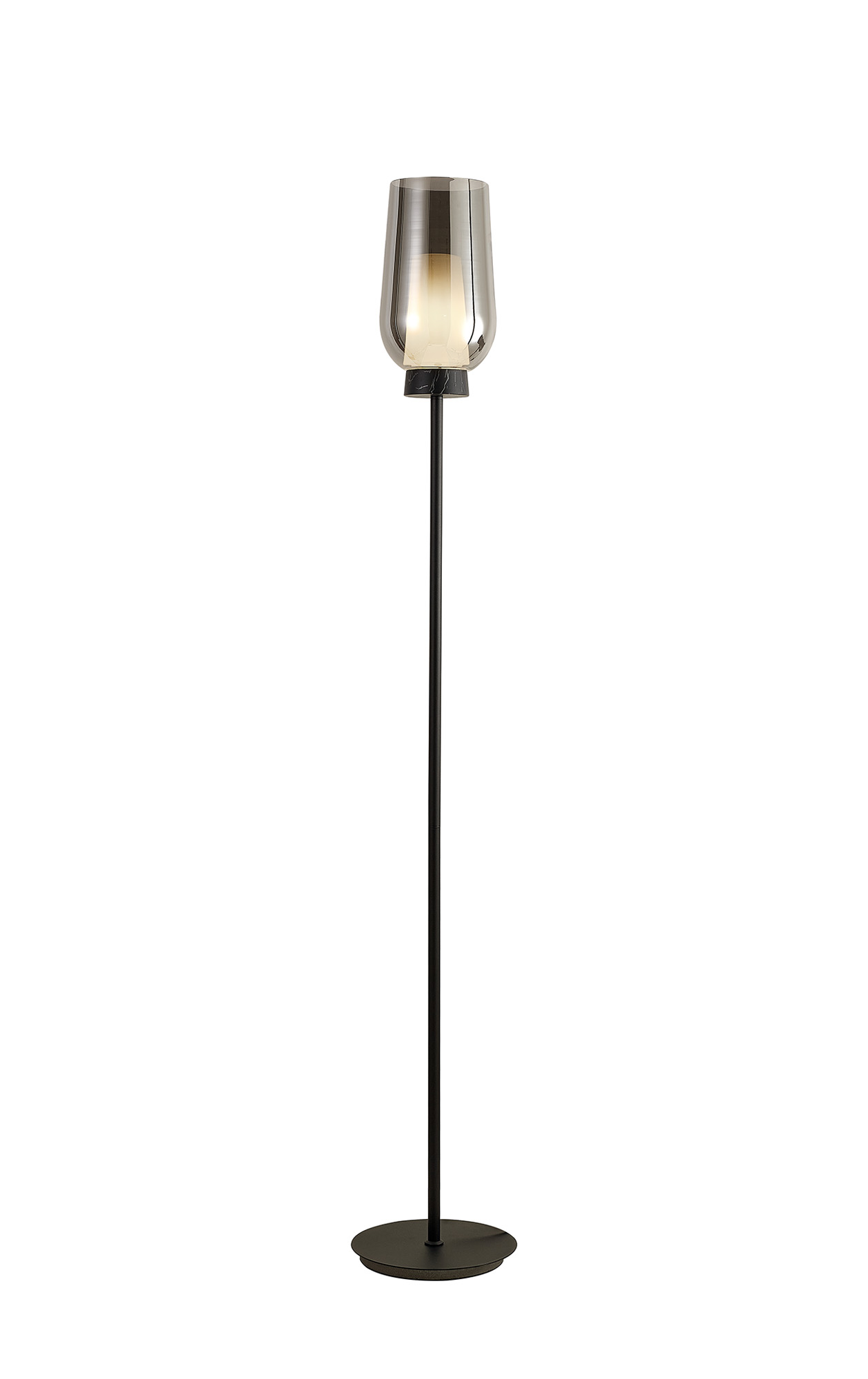 M8290  Nora Floor Lamp 1 Light E27 Black/Black Marble